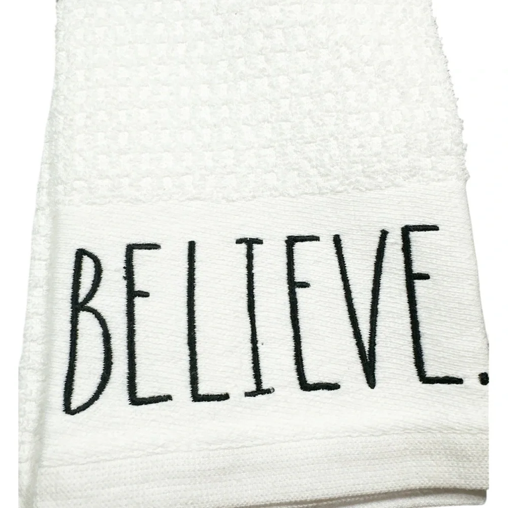 NEW Rae Dunn JOY. BELIEVE. MERRY. Christmas Kitchen Towel Set/3
